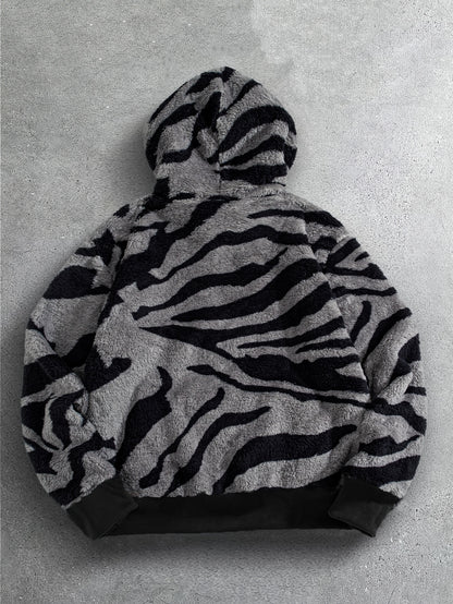 Sudadera con capucha y estampado de leopardo para hombre – Sudadera de felpa para un estilo urbano impactante