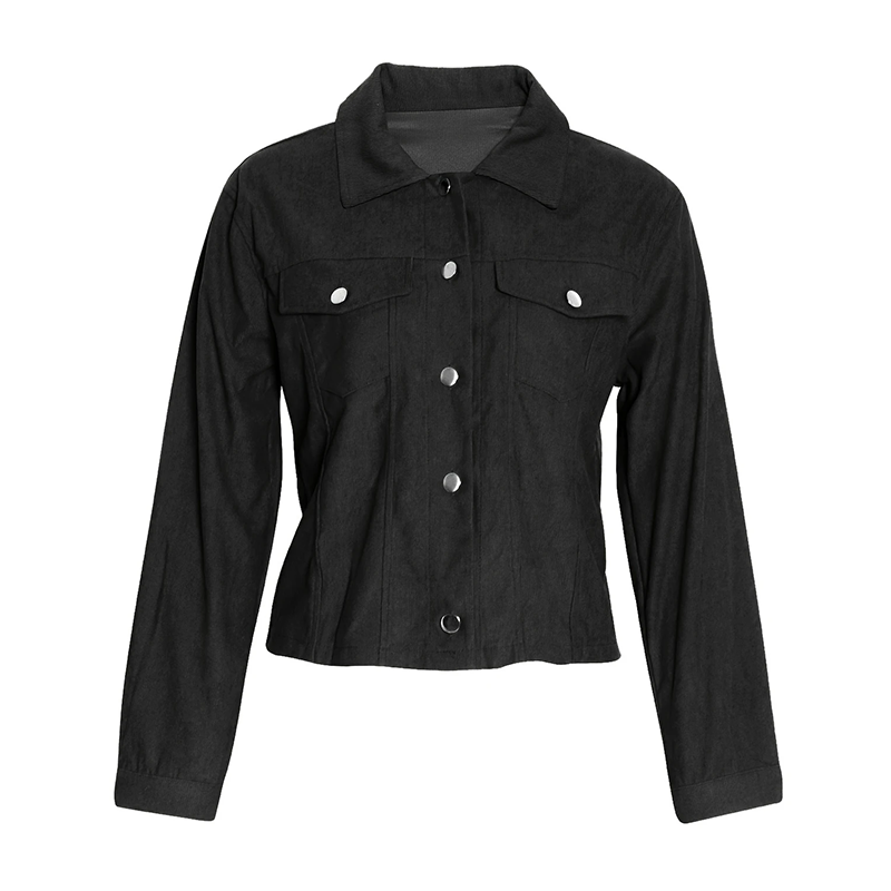 Chaqueta de pana abotonada para mujer – Ropa de abrigo informal ligera