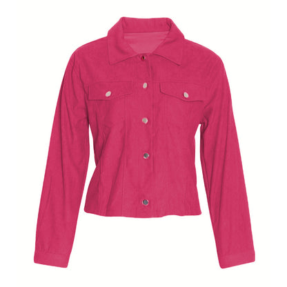Chaqueta de pana abotonada para mujer – Ropa de abrigo informal ligera