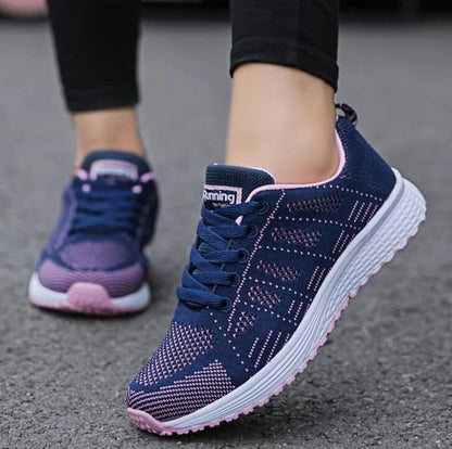 Loom & Soul™ Women’s Mesh Sports Sneakers – Lightweight Breathable Running Shoes with Wedge Heel Comfort