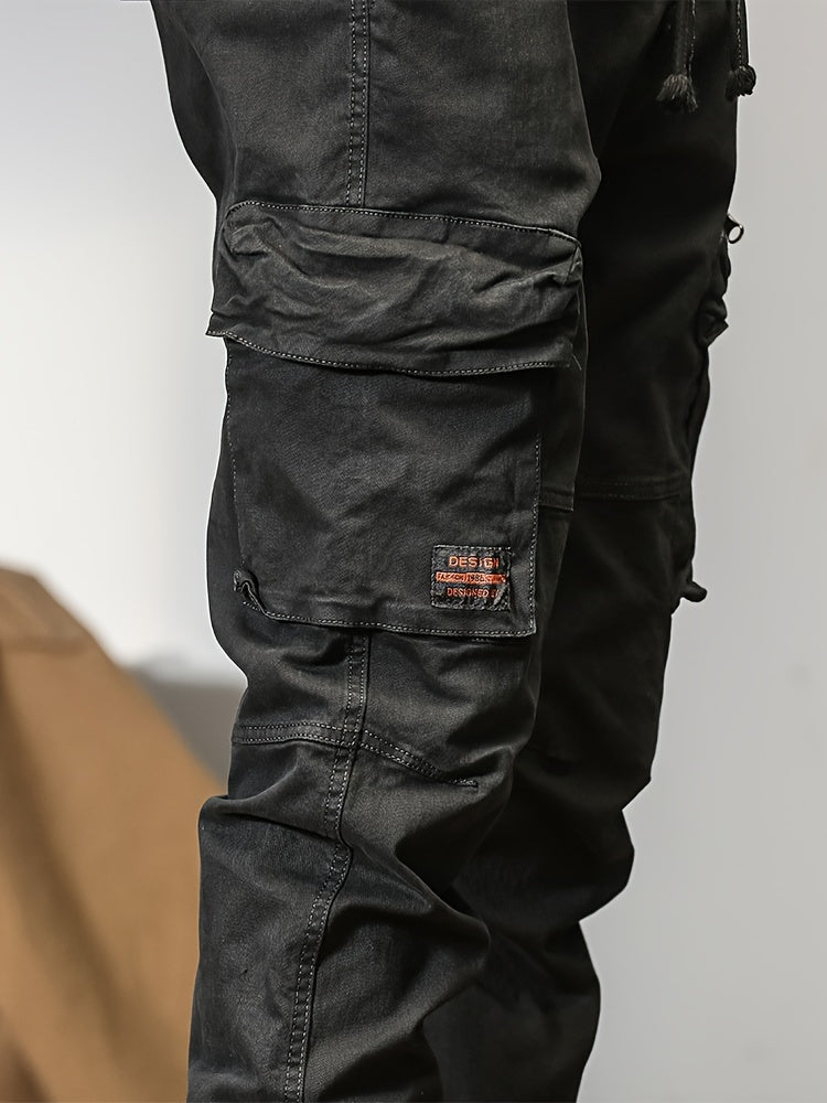 Men’s Multi-Pocket Work Pants – Outdoor Casual Cargo Trousers with Stretch