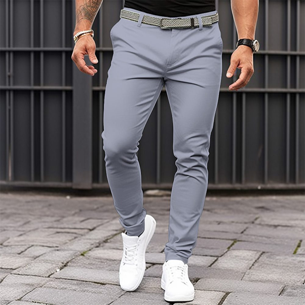 Pantalon Homme Coupe Slim Décontracté – Pantalon de Costume Extensible
