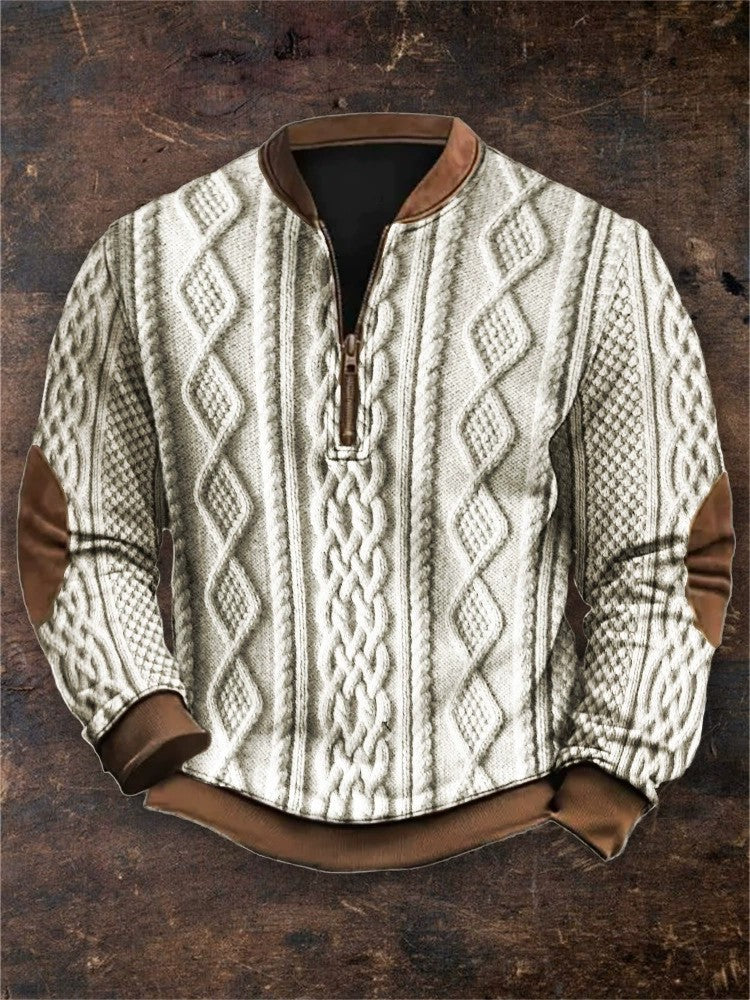 Men’s 3D Digital Print Zip-Up Sweatshirt – Spring & Autumn Style