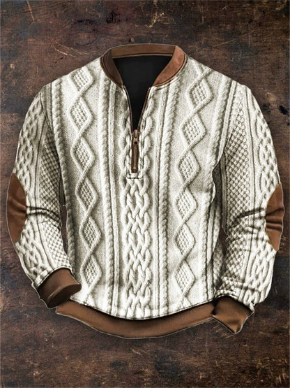 Men’s 3D Digital Print Zip-Up Sweatshirt – Spring & Autumn Style