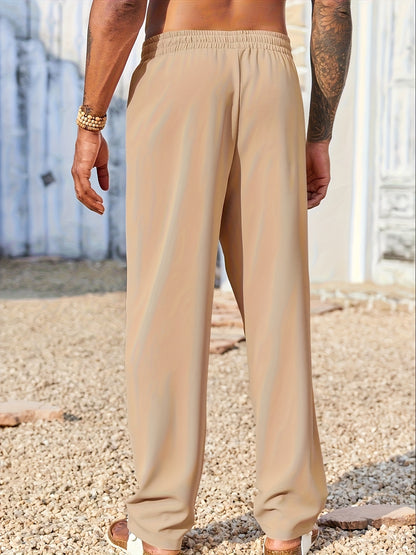 Pantalon décontracté en velours côtelé pour homme – Coupe droite ajustée, anti-plis