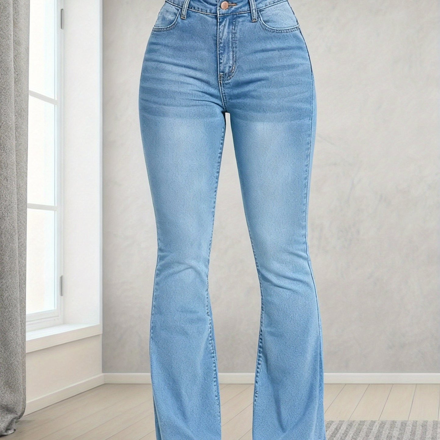 Jean évasé sculptant élégant – Denim taille haute coupe slim