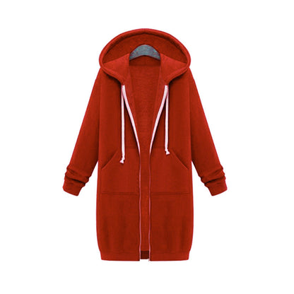 Loom & Soul Women’s Hooded Fleece Jacket – Long Zipper Coat with Soft Lining, Casual Warm Outerwear