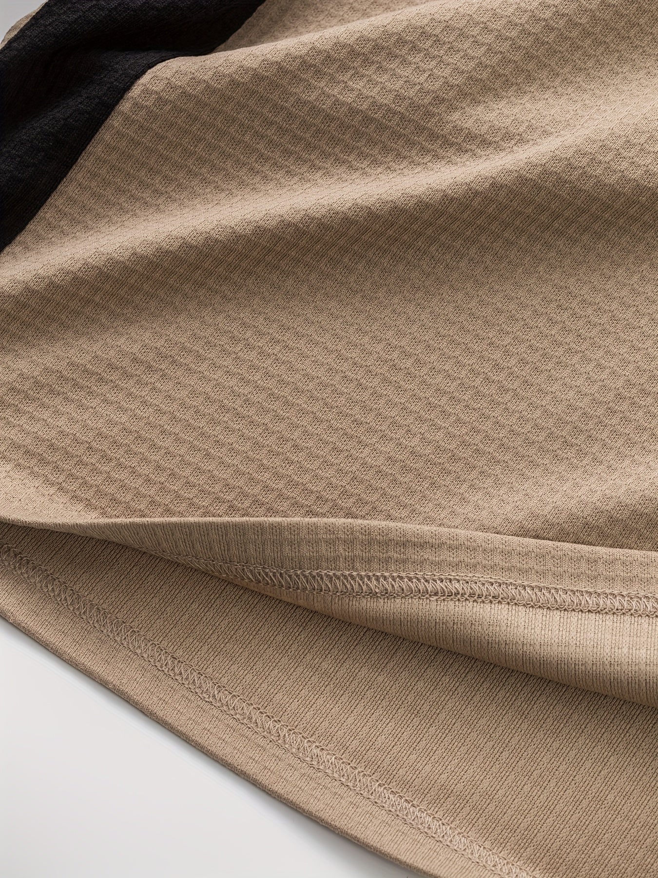 Men’s Waffle Henley Shirt – White & Black All-Season Button Top