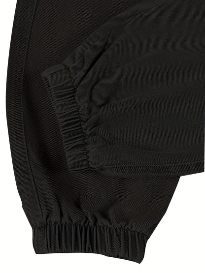 Men’s Drawstring Denim Joggers – Slim Fit Patchwork Jeans