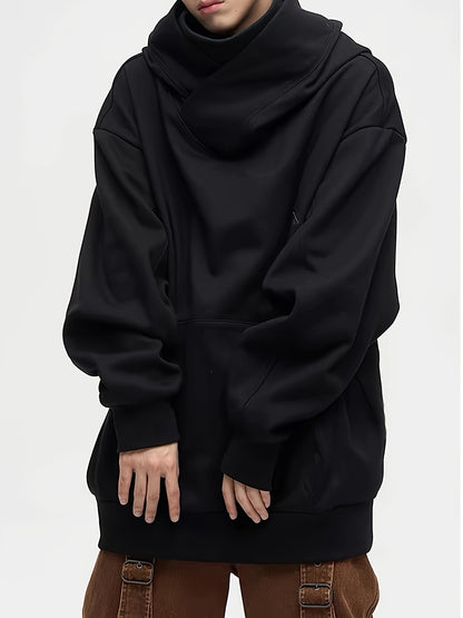 Men’s Oversized Plush Hoodie – High Street Ninja Style Pullover