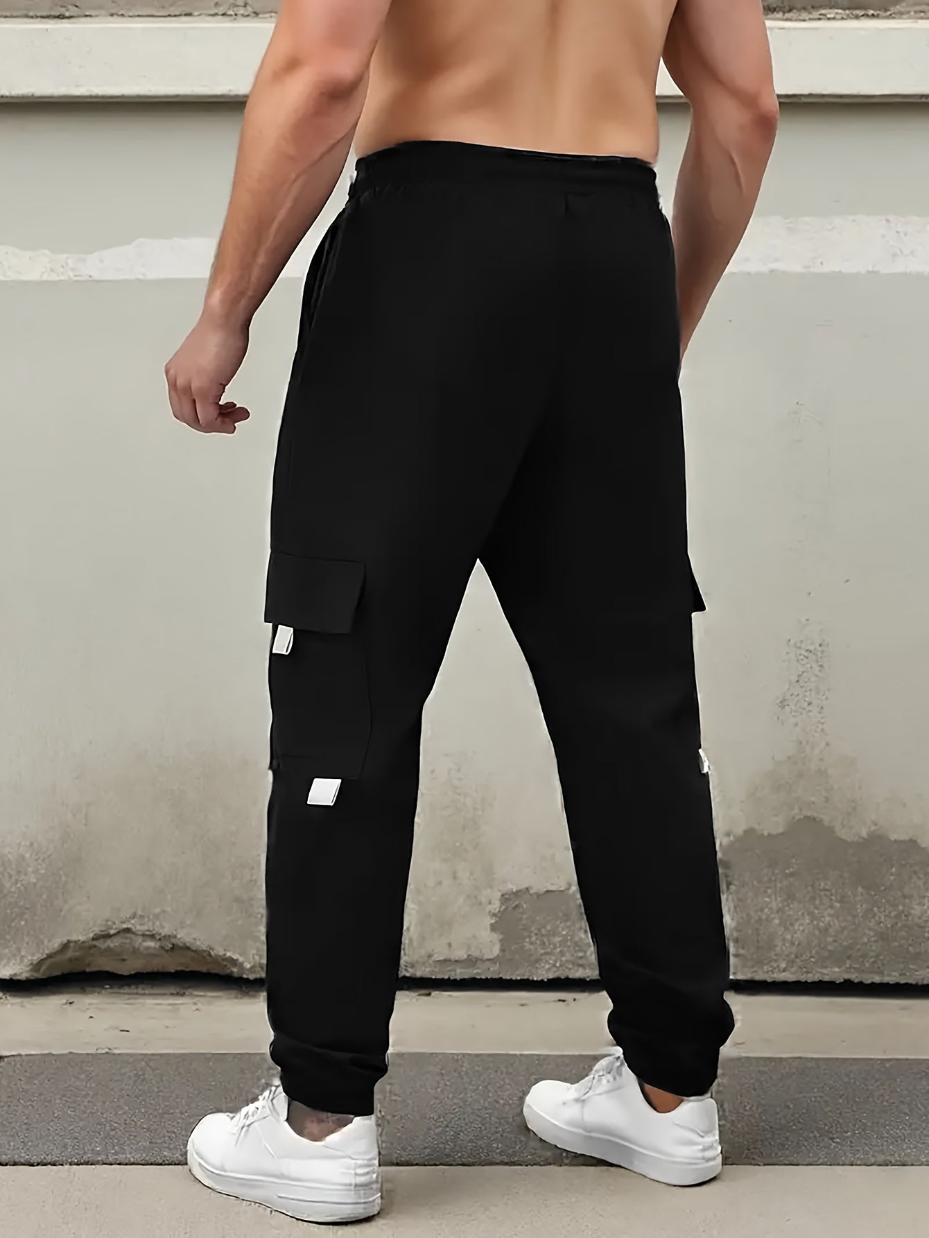 Men’s Joyful Face Work Overalls – Loose Multi-Pocket Cargo Pants