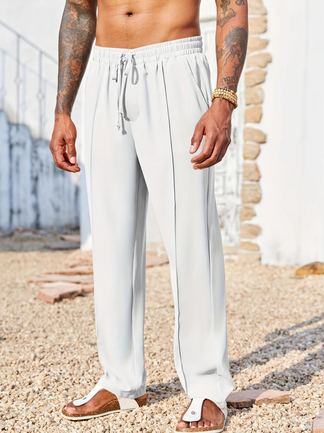 Pantalon décontracté en velours côtelé pour homme – Coupe droite ajustée, anti-plis