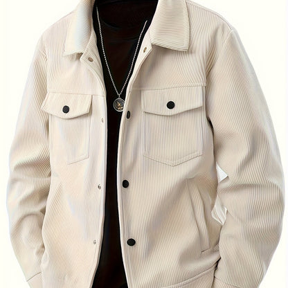 Veste d'hiver coupe-vent pour homme – Manteau en velours côtelé isolé