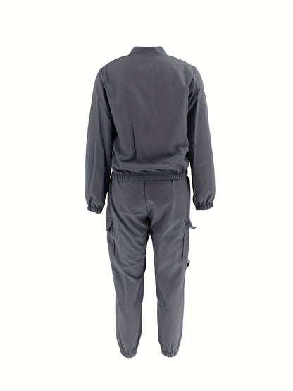 Directional Cargo Zip-Up Two-Piece Set – Women’s Casual Streetwear