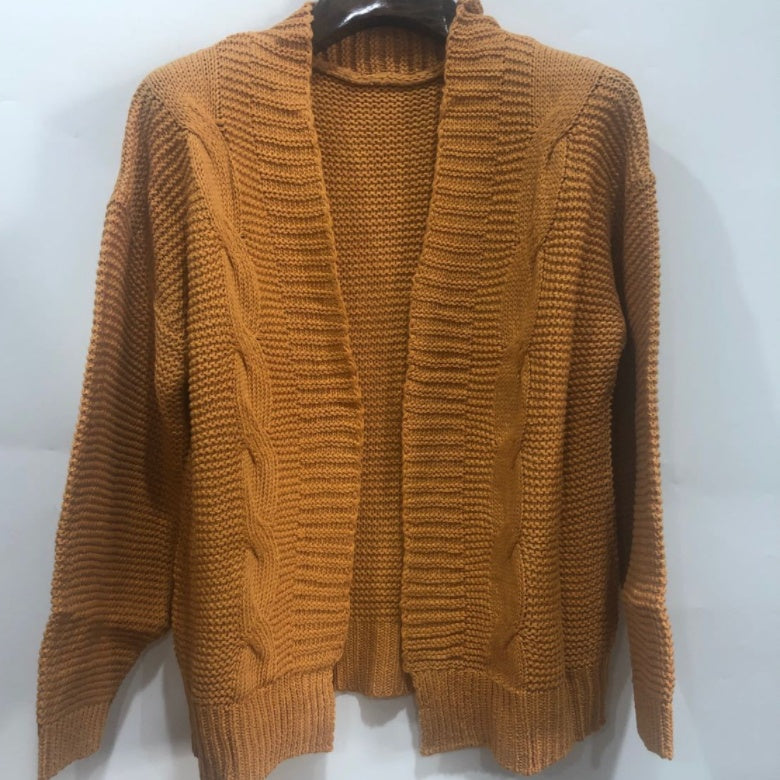 Women’s Faux Mohair Knit Cardigan – Warm Loose Winter Sweater Coat
