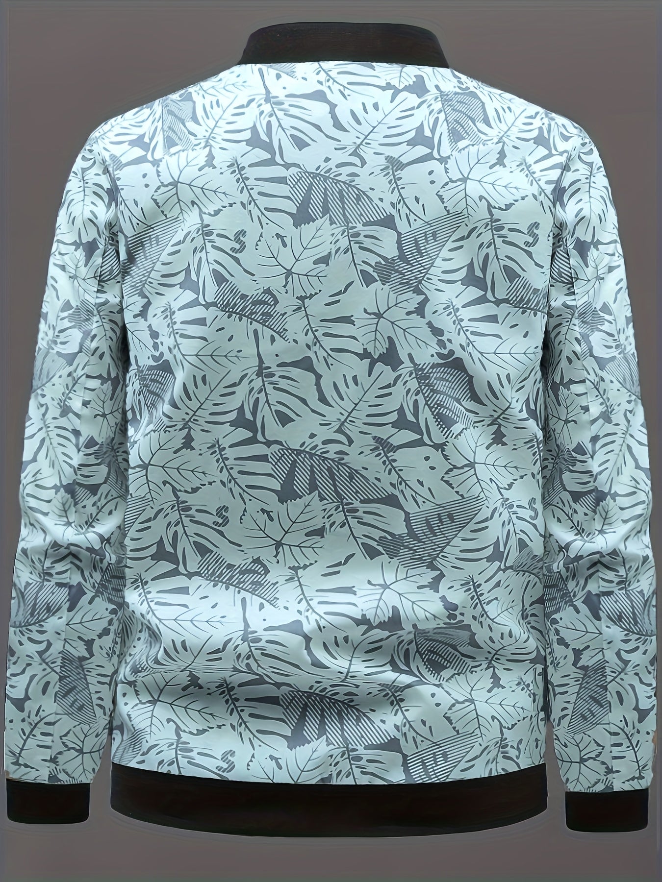 Men’s Printed Baseball Jacket – Zip-Up Casual Lightweight Street Coat