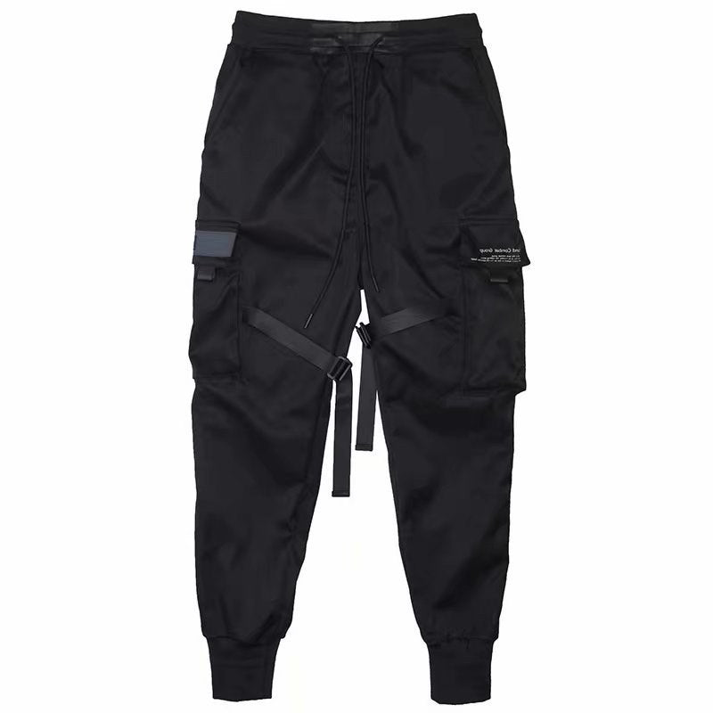Loom & Soul™ Ribbons Harem Joggers – Men’s Multi-Pocket Streetwear Cargo Pants