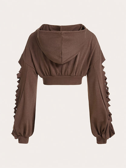 Skull Hoodie – Women's Street Style Ripped Pullover