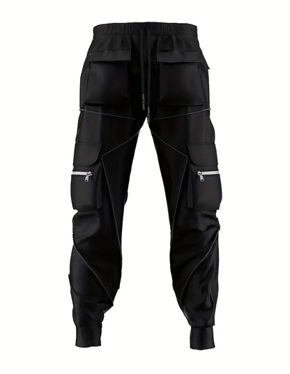 Men’s Reflective Cargo Pants – Loose-Fit Multi-Pocket Sports Trousers