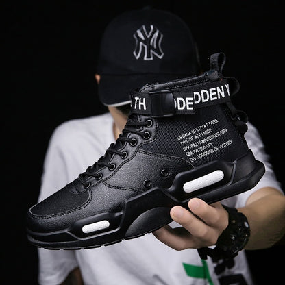 Loom & Soul Men’s Air Force One Canvas Sneakers – High-Top Non-Slip Casual Shoes with PU Sole