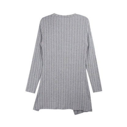 Women’s Off-Shoulder Square-Neck Slit Sweater – Elegant Knit Top