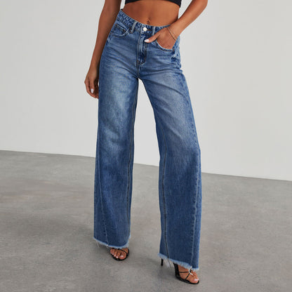 Loom & Soul™ High-Waist Straight Jeans – Women’s Slim Fit Wide-Leg Denim Pants