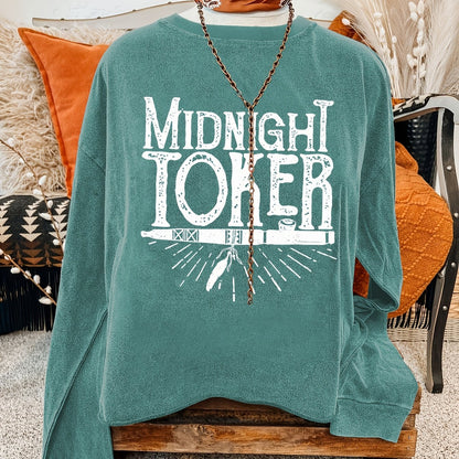 Teal Graphic Sunburst Sweatshirt – Women’s Casual Crew Neck Pullover