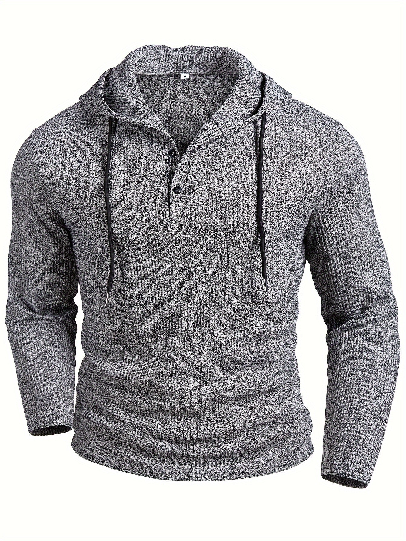 Men’s Ribbed Henley Shirt – Long Sleeve Soft Knit Fall Top