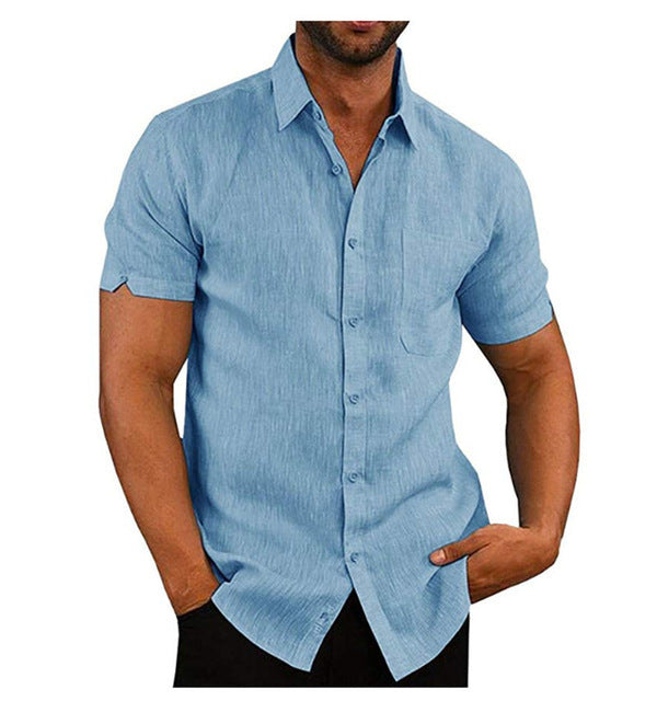 Chemise décontractée boutonnée pour homme – Haut ample à épaules tombantes