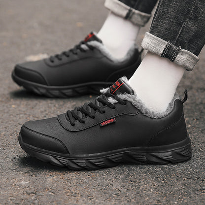 Loom & Soul™ Men’s Winter Warm Sneakers – Waterproof, Anti-Slip, Plush-Lined Comfort Shoes