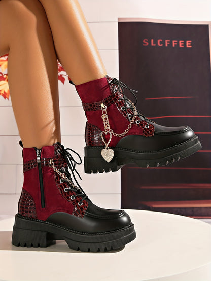 Women’s Chunky Platform Boots – Gothic High Heel Ankle Booties