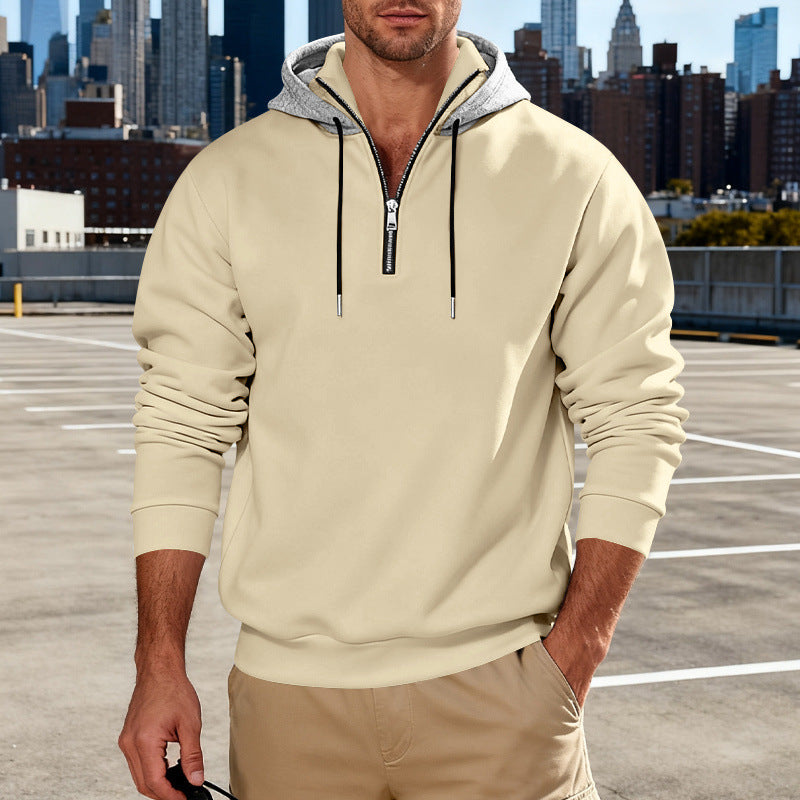 Sudadera con capucha de cuello alto para hombre – Sudadera informal de lujo para viajeros