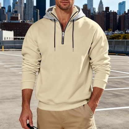 Sudadera con capucha de cuello alto para hombre – Sudadera informal de lujo para viajeros