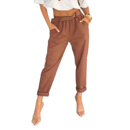 Women’s Slim Straight Pants – High Waist Casual Everyday Fit