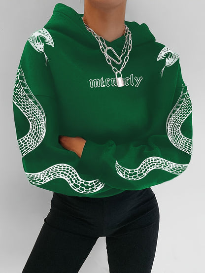 Women’s Red Hoodie – Phoenix & Butterfly Graphic Street Pullover