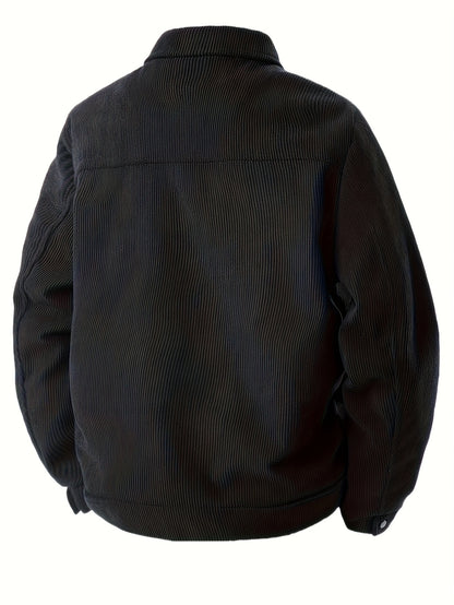 Veste d'hiver coupe-vent pour homme – Manteau en velours côtelé isolé