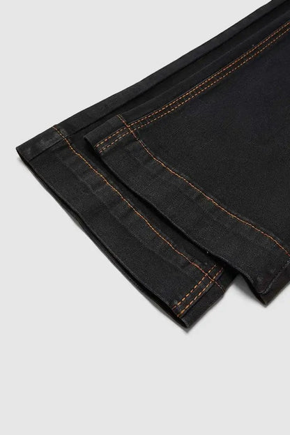 Vaqueros acampanados de tiro alto para mujer – Denim de doble botón con control de abdomen