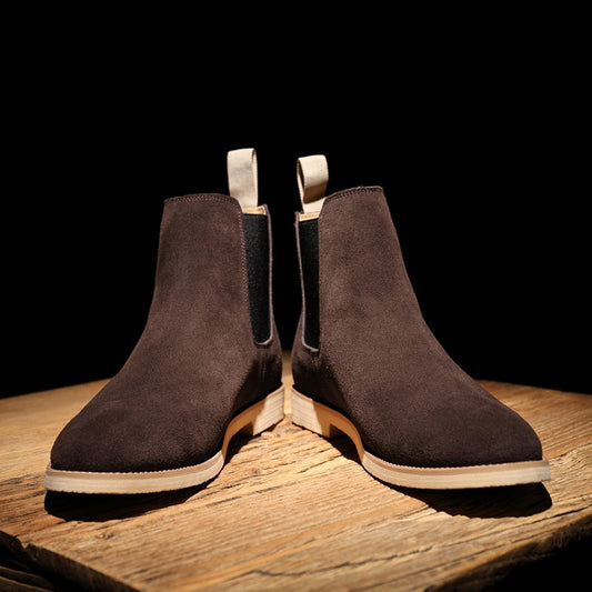 Men’s Suede Chelsea Boots – Classic High-Top Winter Style