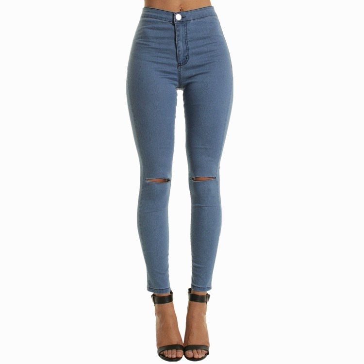 Loom & Soul Women’s High-Waist Stretch Skinny Ripped Jeans