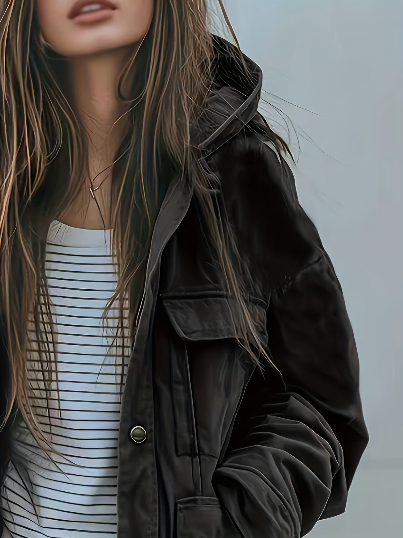 Women’s Olive Heavy-Duty Hooded Jacket – Thick All-Season Workwear Coat