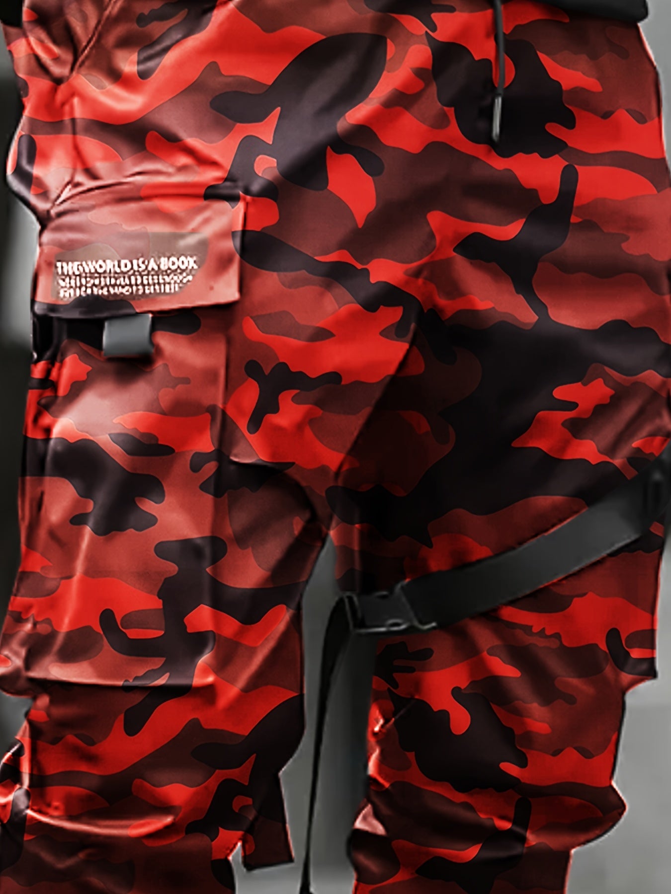 Men’s Camouflage Cargo Pants – Multi-Pocket Loose Street Trousers