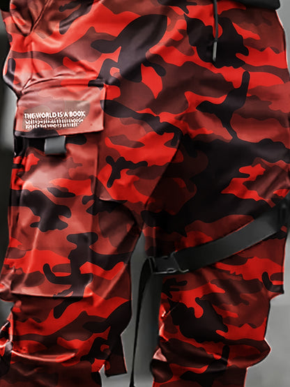 Men’s Camouflage Cargo Pants – Multi-Pocket Loose Street Trousers