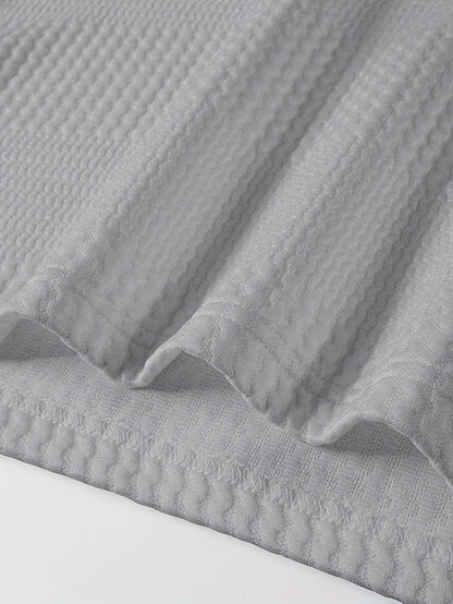 Men’s Summer Jacquard Lapel Shirt – Slim Fit Short Sleeve Polo