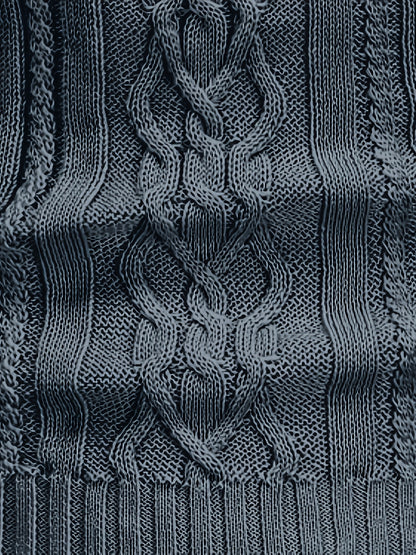 Suéter de cuello alto trenzado vintage para hombre – Jersey de punto clásico