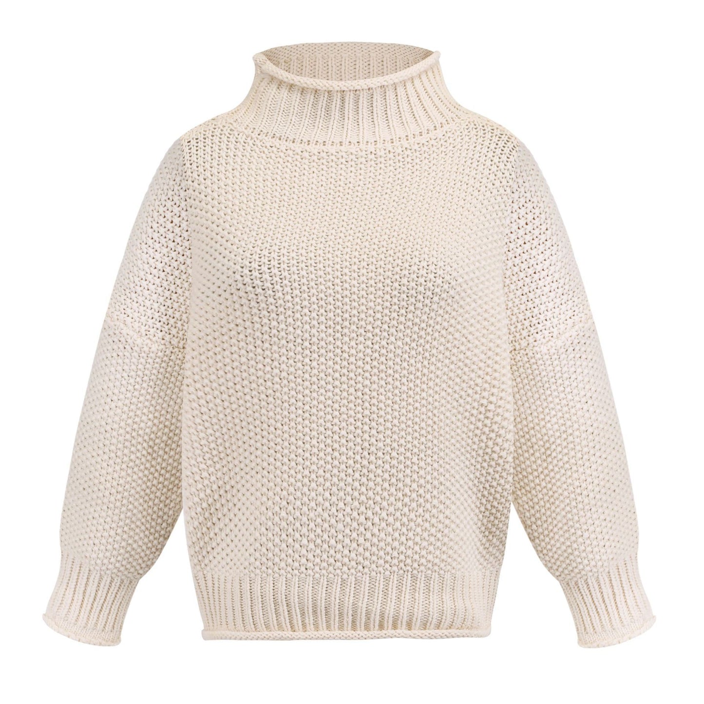 Loom & Soul™ Women’s Solid Turtleneck Sweater – Winter Knitted Long-Sleeve Pullover