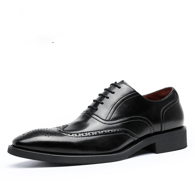 Loom & Soul™ Men’s Genuine Leather Oxford Shoes – Non-Slip Rubber Sole Dress Shoes for Business & Formal Wear