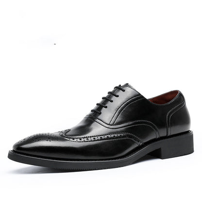 Loom & Soul™ Men’s Genuine Leather Oxford Shoes – Non-Slip Rubber Sole Dress Shoes for Business & Formal Wear