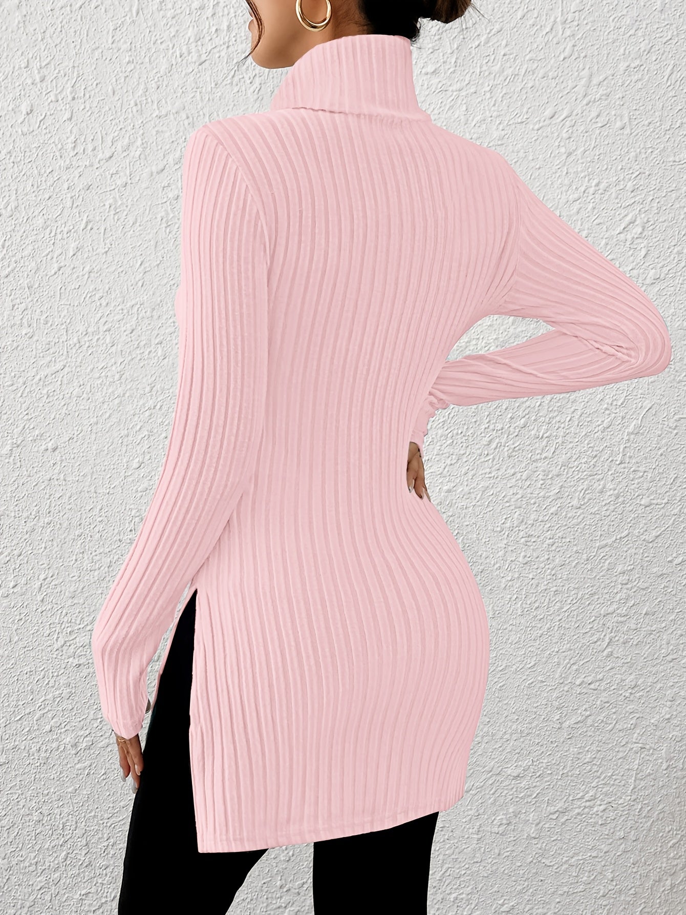 Women’s Elegant Turtleneck Top – Soft Long Sleeve High-Neck Knit