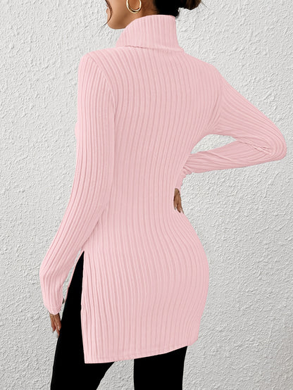 Women’s Elegant Turtleneck Top – Soft Long Sleeve High-Neck Knit