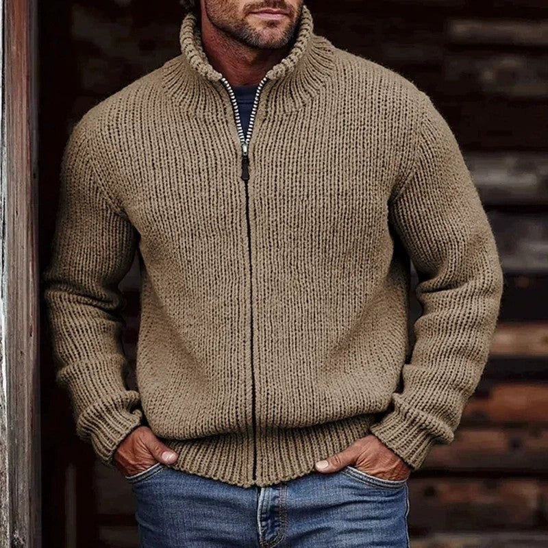 Men’s 3D Print Zip-Up Jacket – Long Sleeve Casual Cardigan